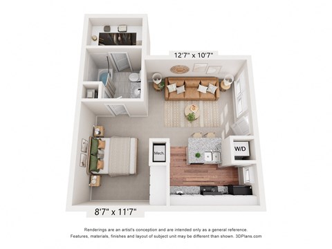 a 1 bedroom floor plan  villas at spring creek